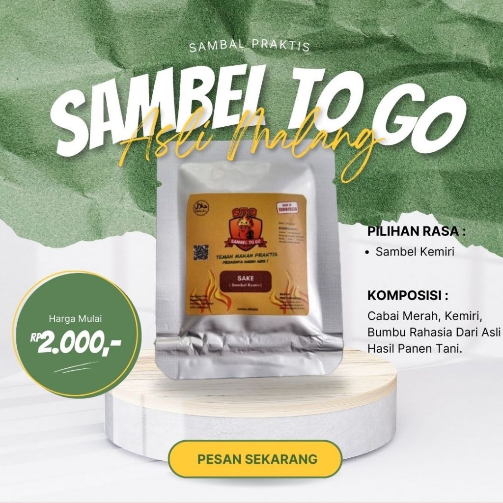 

Sambal Bawang, Sambal Kemiri, Sambal Sachet 20gram