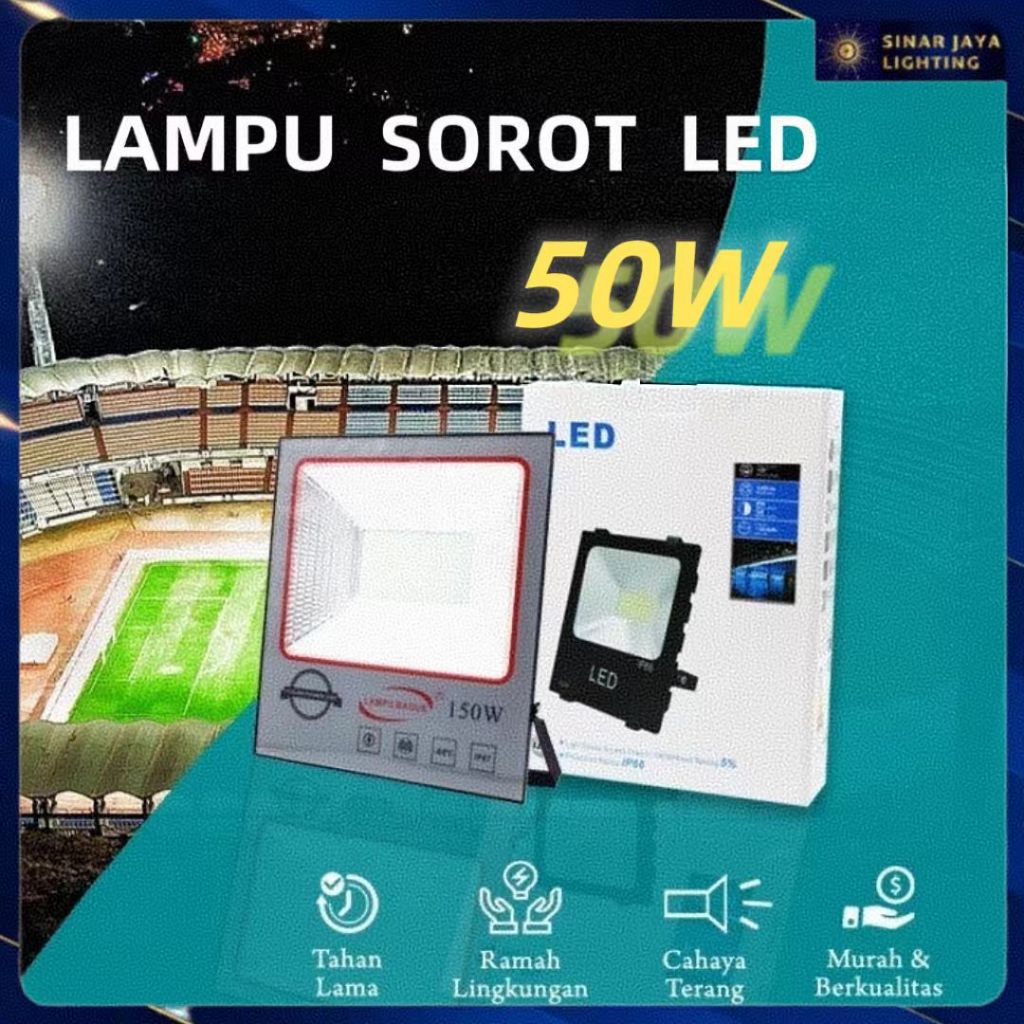 Lampu Sorot 50 Watt Lampu Tembak Led Floodlight Waterproof