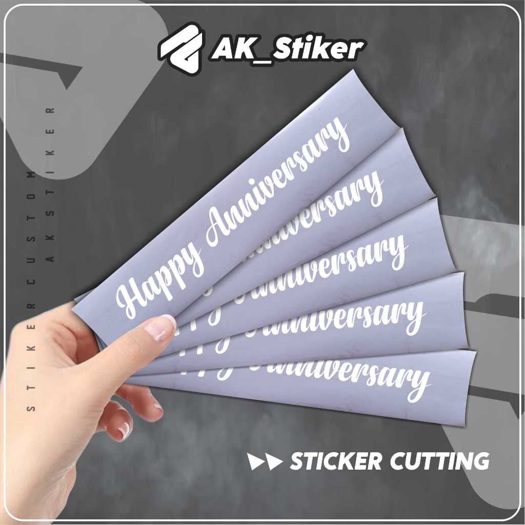 

Cutting Sticker Stiker Pita Buket Bouquet Happy Anniversary / Engagement / Wedding Custom