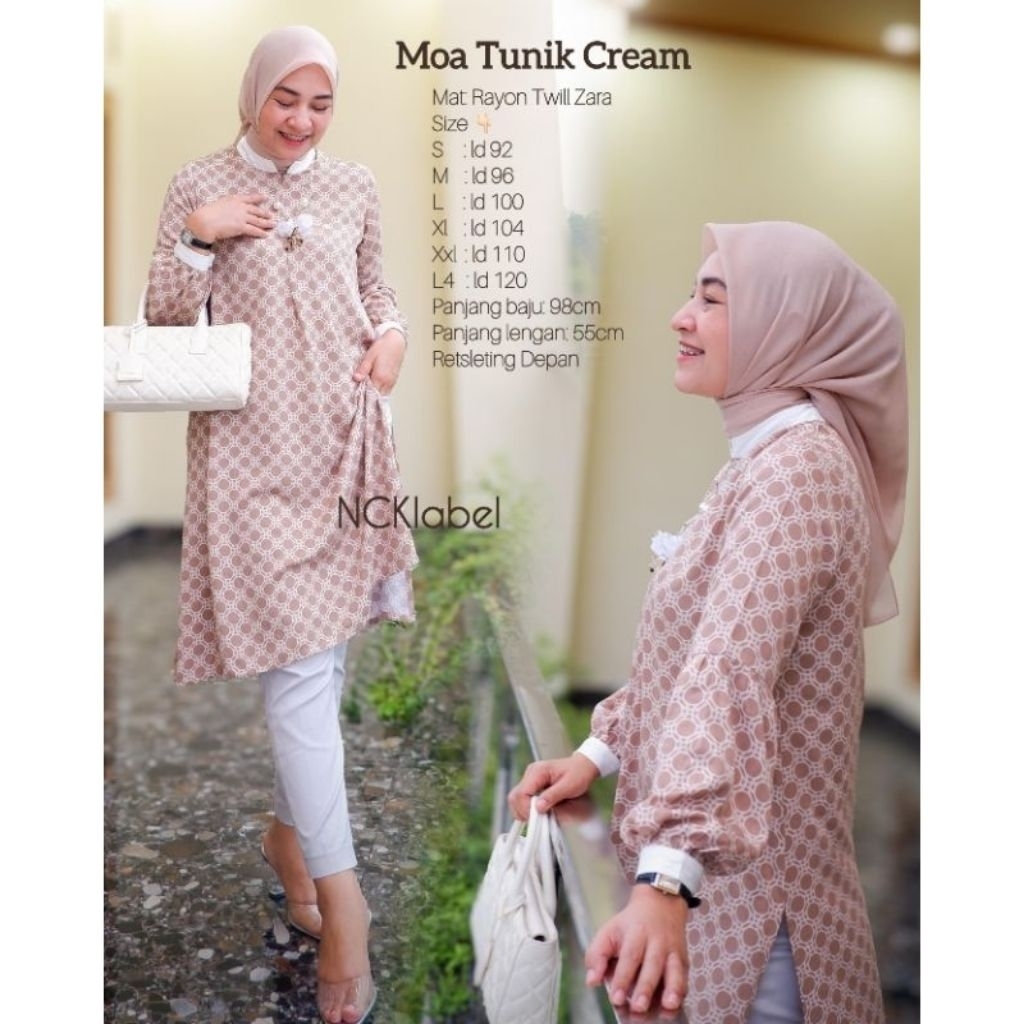 100% ORI MOA TUNIK - Safiya tunik ori Nck | Atasan wanita,tunik wanita. Yuri set tunik ori nck label