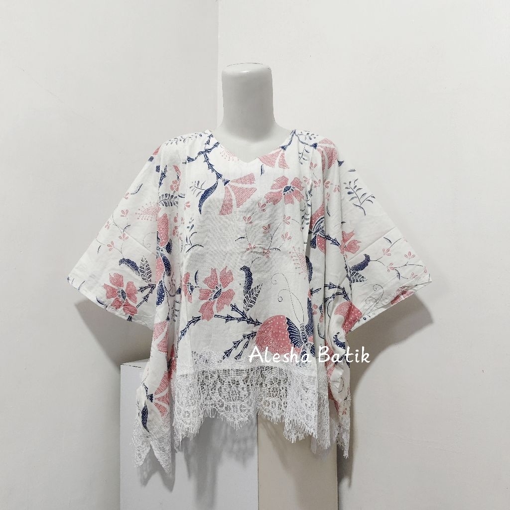 CROP BATIK BATWING RENDA KUPU/BLOUSE KONDANGAN/BLOUSE WANITA/KATUN