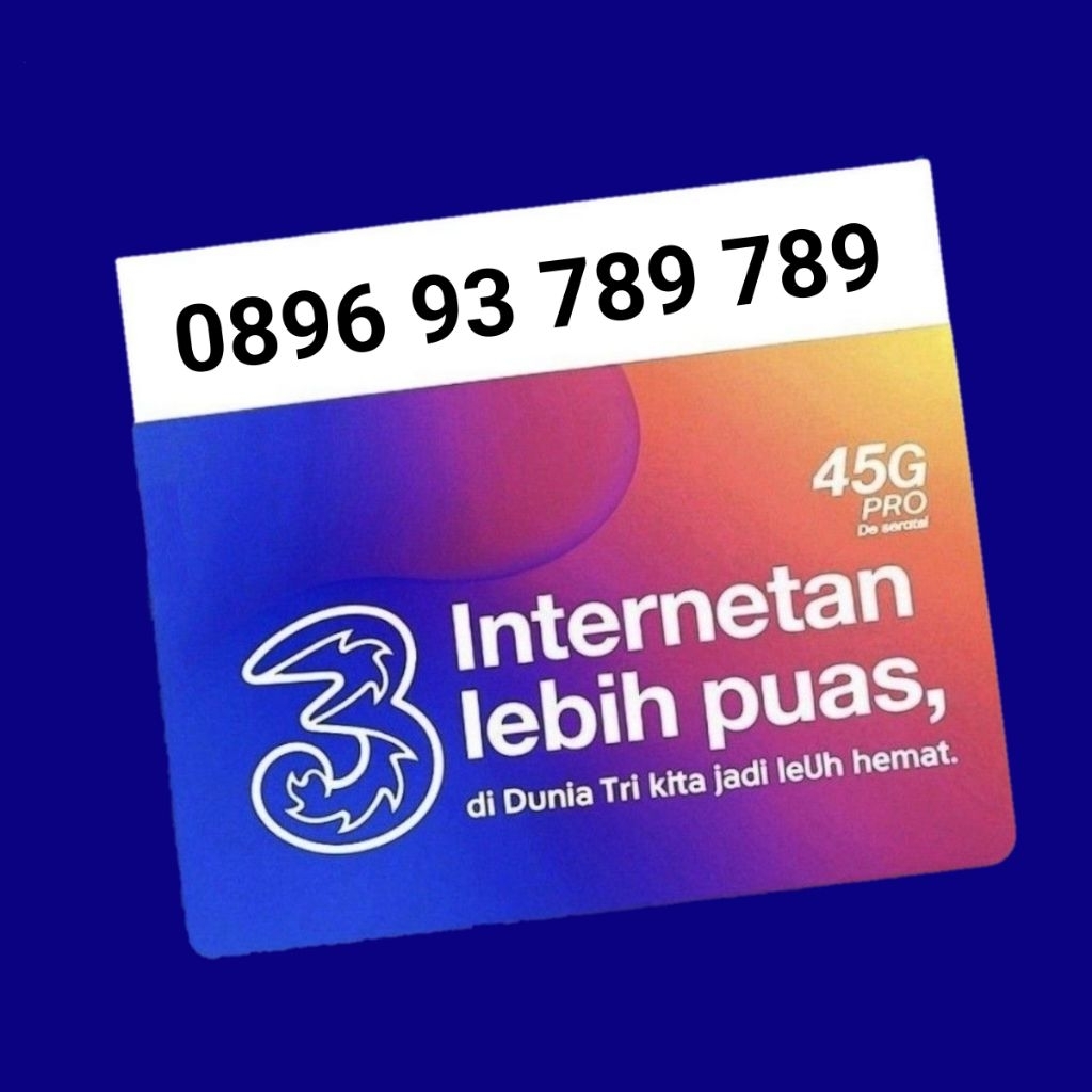 Nomor Cantik Tri Kartu Perdana Three 4G LTE Nomor Tri  789 789