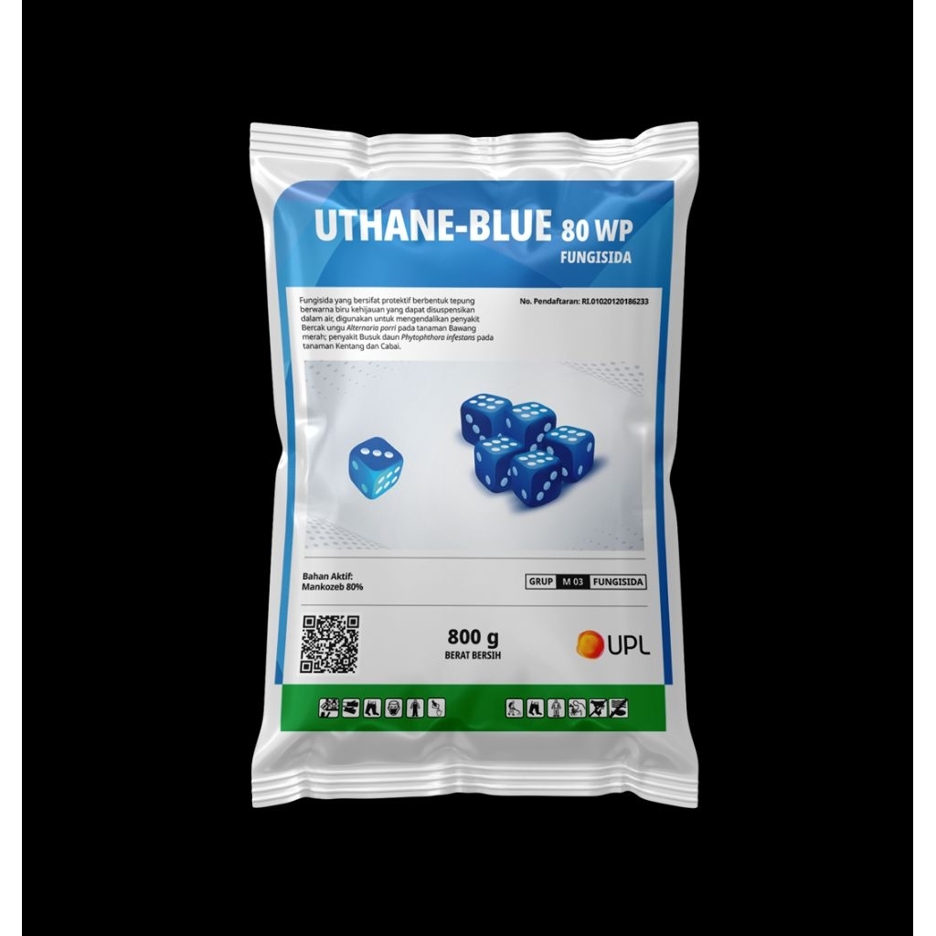 Fungisida Uthane Blue 80wp mancozeb biru