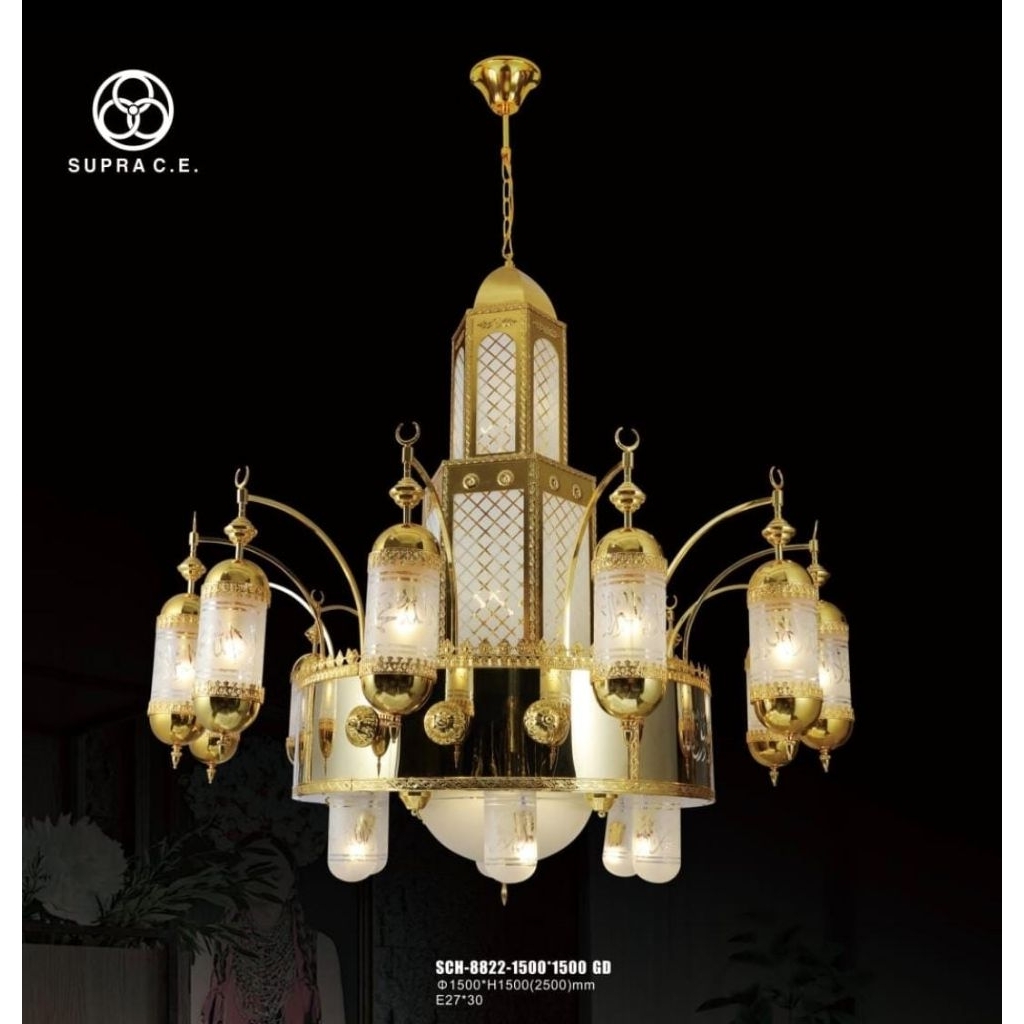 LAMPU GANTUNG HIAS VOID TURKI MASJID NABAWI LAFADZ DIAMETER 150 CM MEWAH