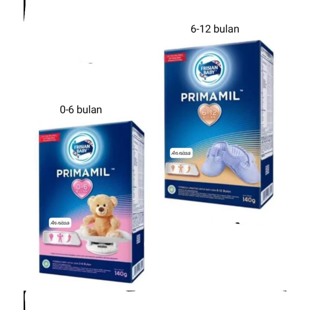 susu formula FRISIAN FLAG PRIMAMIL 0-6 bulan 140 gr // 6-12 bulan 140 gr