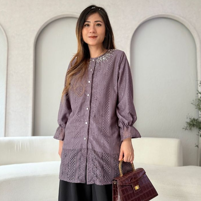 Callyra Blouse - Atasan Wanita Tunik Outfit Simple Kondangan Kekinian