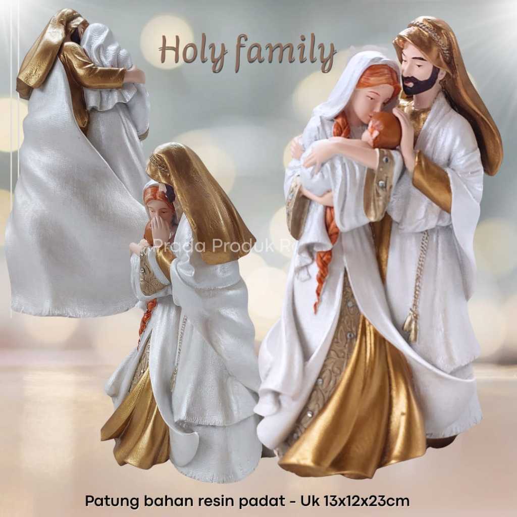 PATUNG KELUARGA KUDUS 23 CM/HADIAH NATAL ISTIMEWA/PATUNG KUALITAS PREMIUM/PATUNG YESUS MARIA YOSEP/P