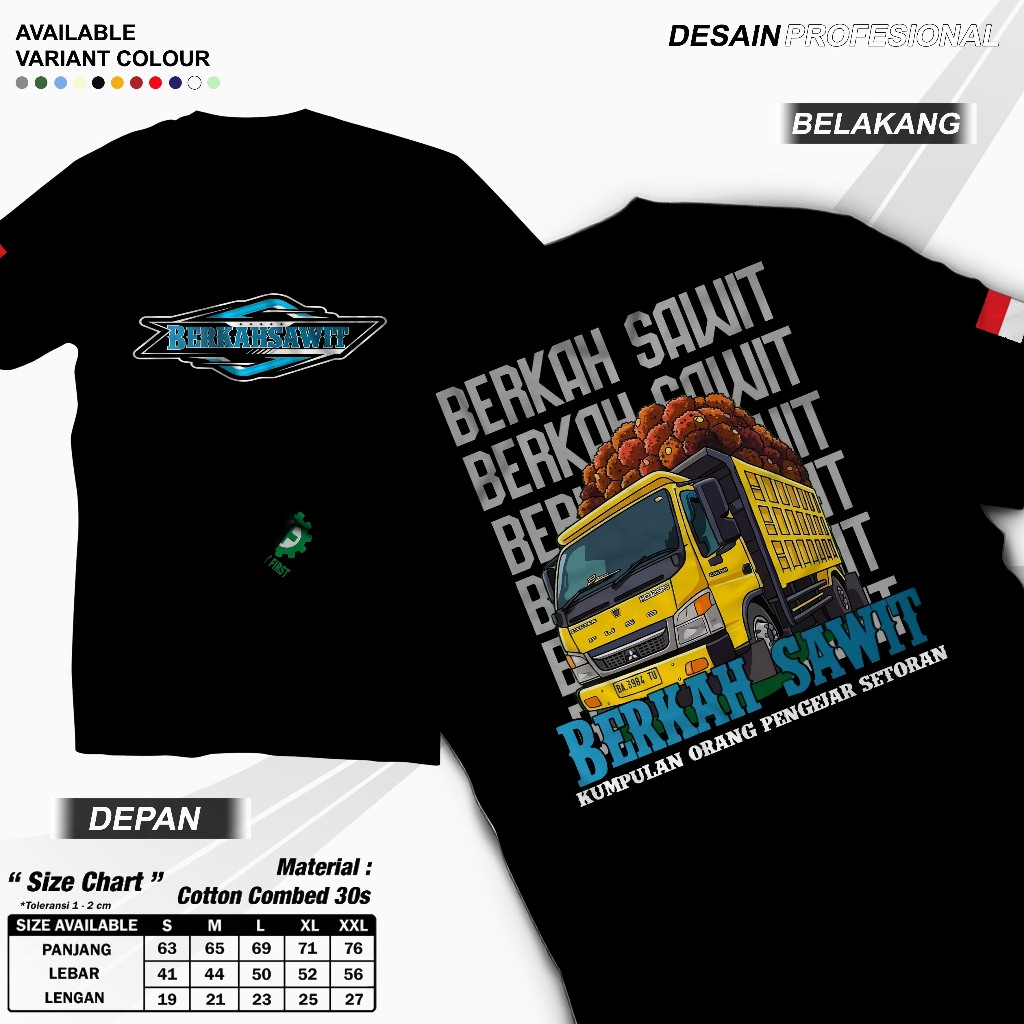 Kaos Distro Truk Sawit Balap | Kaos Driver Muda | Kaos PESONA SAWIT BALAP , Berkah Sawit