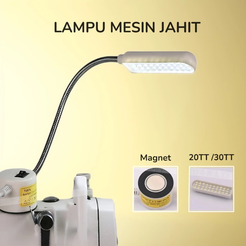 Lampu Mesin Jahit Led 20Titik 30Titik Magnet (Pakai Colokan)