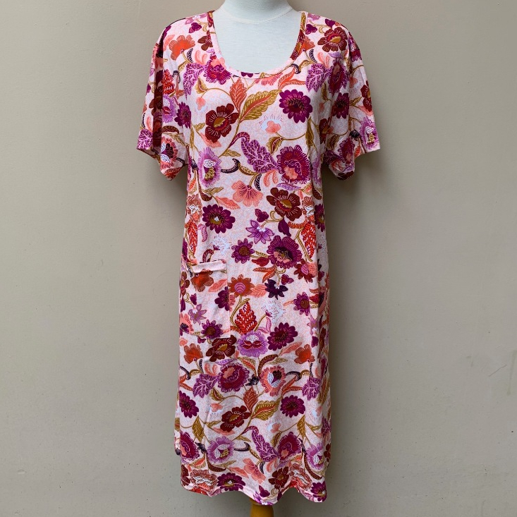 Daster dewasa jumbo big size kaos katun / dress / baju tidur dewasa Nessa (motif 11)