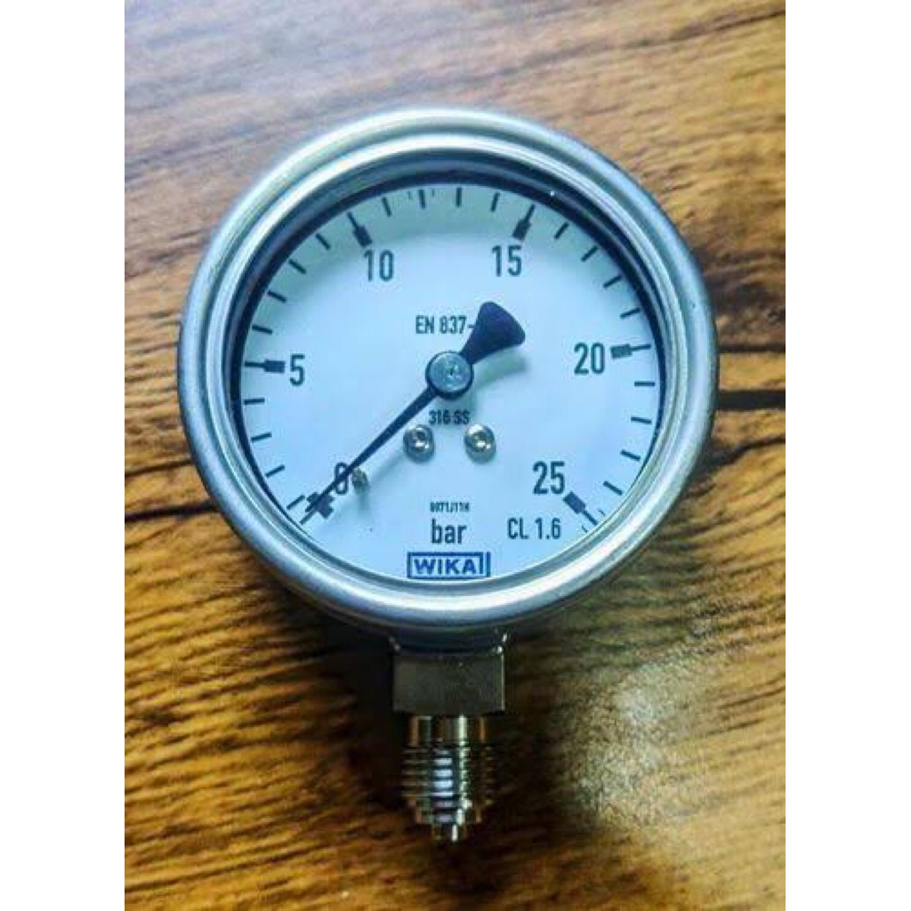 Pressure gauge Wika D2,5 x G1/4” x 25 bar bottom full SS