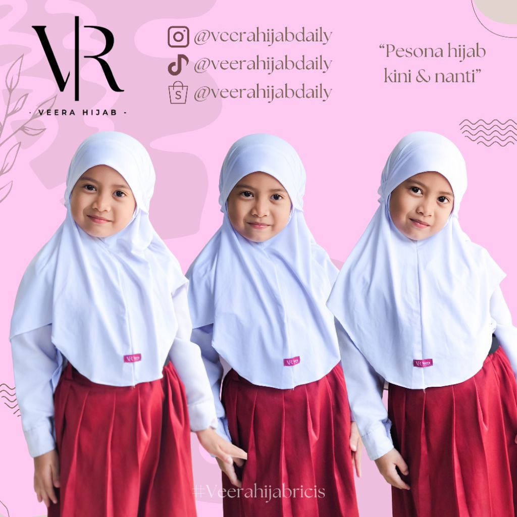 Hijab anak SD putih - jilbab sekolah anak SD | hijab sekolah anak SD