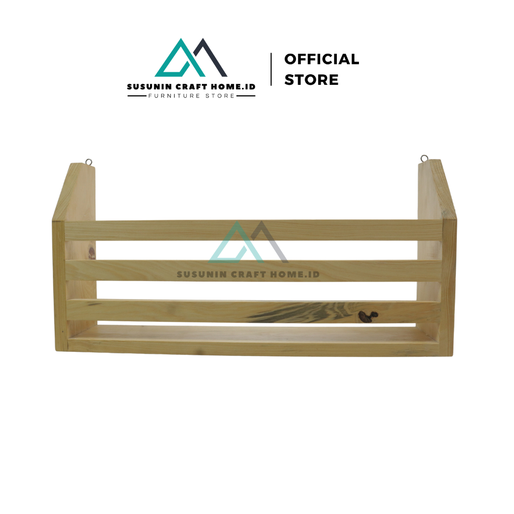 Rak Buku Novel Majalah Rak Kayu Pinus Rak Gantung Dinding Serbaguna
