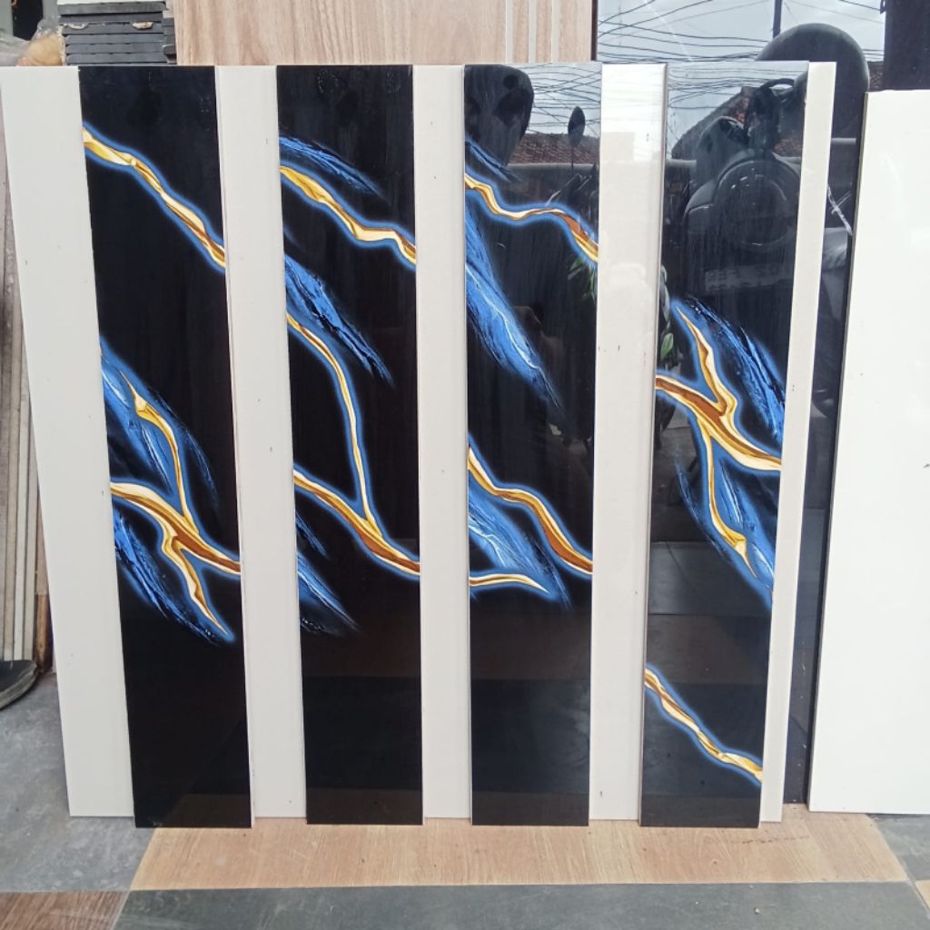 Granit Plin UK 10x60 Hitam motif