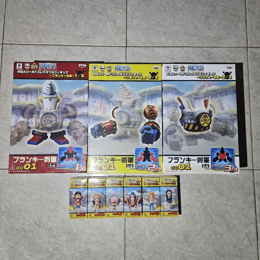WCF General Franky Sugoi & GIGA Franky Luffy Robin Chopper Usopp Nami Set Original Japver