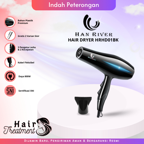 HAIR DRYER/HAN RIVER HRHD01BK/HAIR DRYER HAN RIVER/HAIR DRYER MURAH FAST DRYING