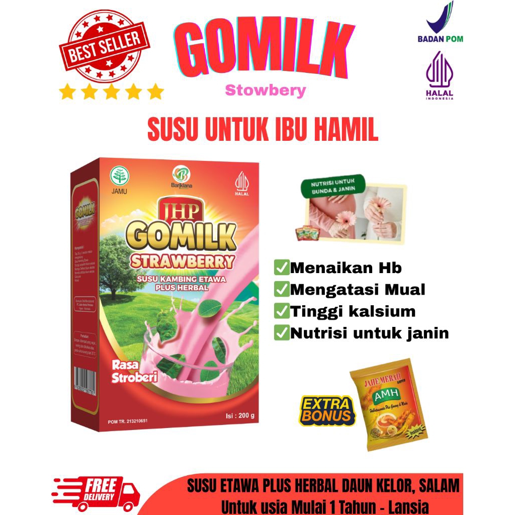 

[COD- FREE HADIAH]Susu Kambing Etawa Rasa Stroberi untuk Ibu Hamil – Nutrisi Sehat Bumil & Janin