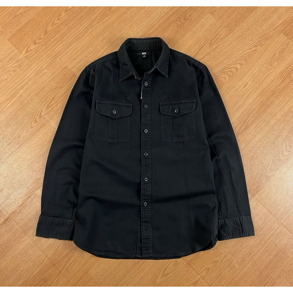 Kameja work shirt uniqlo black
