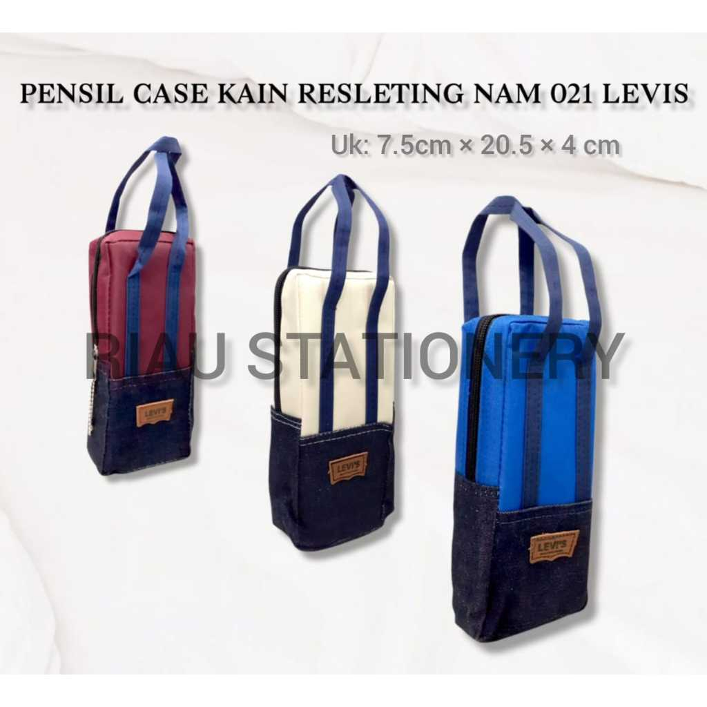 Pensil Case kain resleting NAM 021 LEVIS / tempat pensil model tas jinjing 021 levis