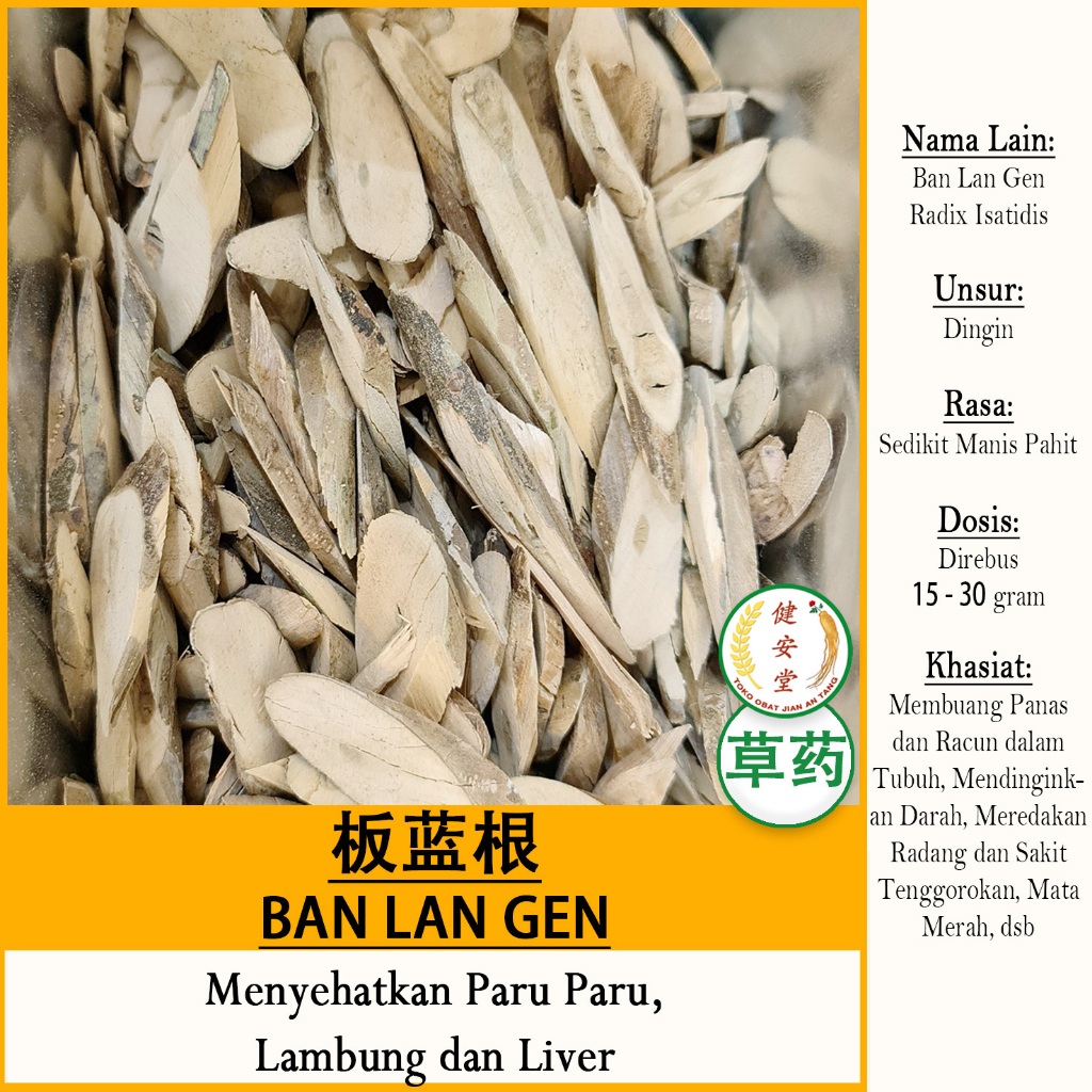 

BAN LAN GEN - Woad Roots [板蓝根 Radix Isatidis] Herbal TCM PER 100 Gram