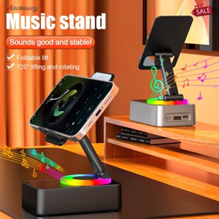 3 in 1 Speaker Nirkabel Bluetooth + Powerbank + Dudukan Telepon 360° Dudukan Telepon Lipat dengan Lampu RGB untuk Ponsel/Pad
