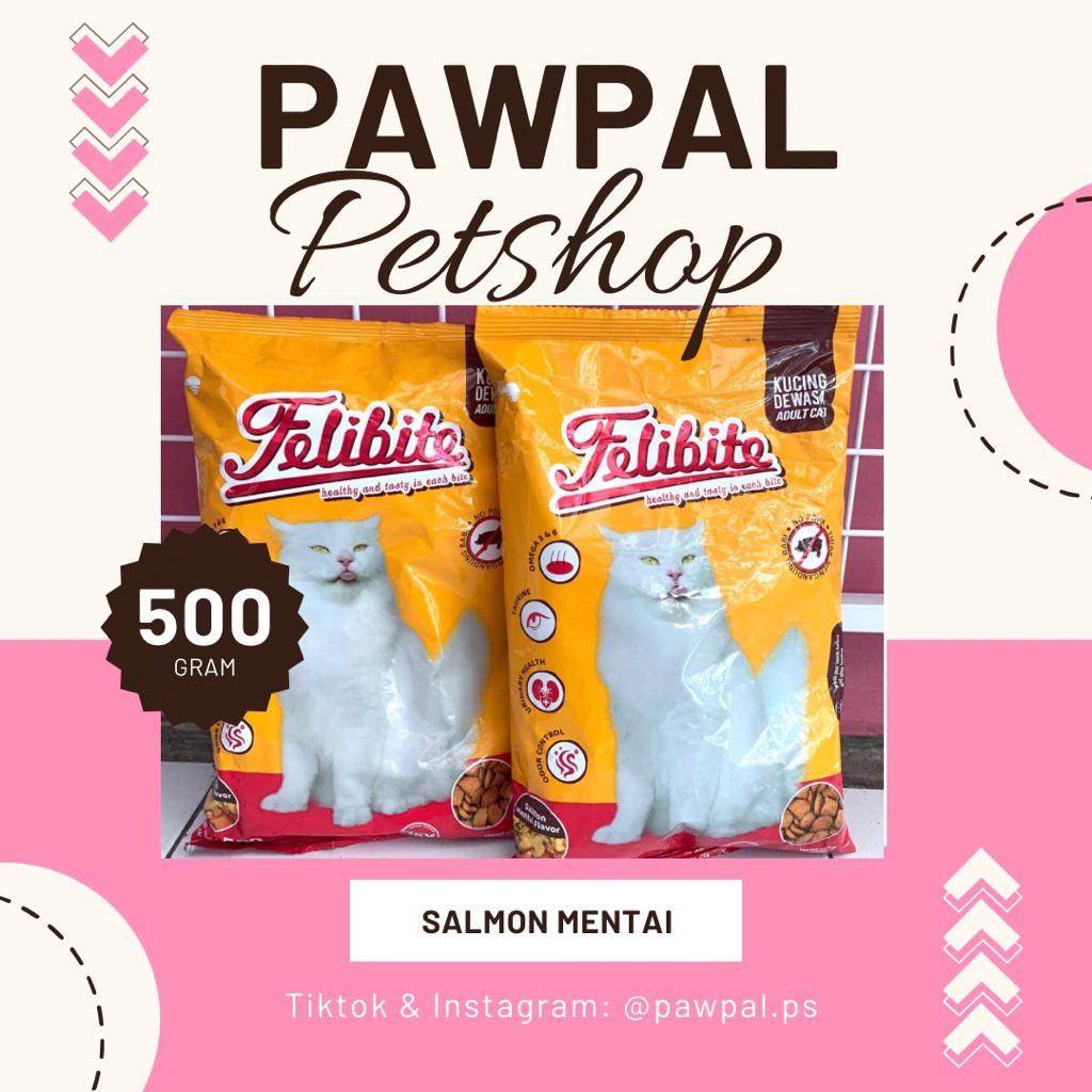 FELIBITE MAKANAN KUCING / FELIBITE SALMON MENTAI FLAVOR / FELIBITE MURAH / MAKANAN KUCING MURAH