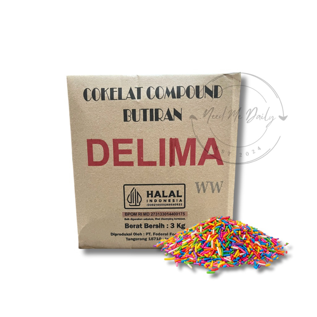 Meses Delima Coklat Butir Warna Warni Repack 500gr 1kg | Ceres Seres Meises Cokelat Warna Pelangi