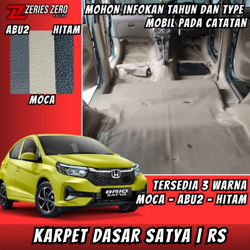 Karpet Dasar Peredam Lantai Mobil Honda Brio Rs Satya