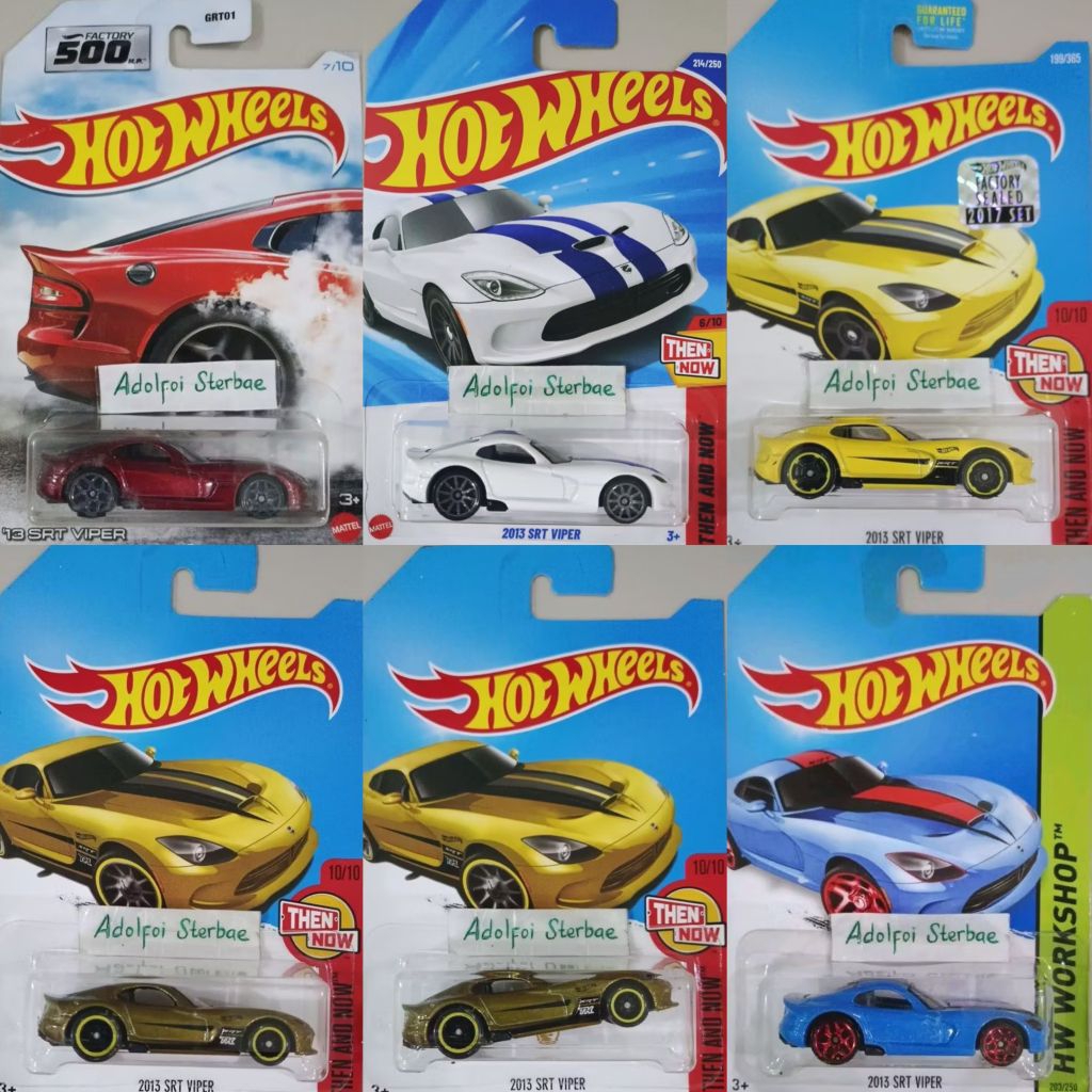 hotwheels hot wheels 2013 '13 srt viper edisi factory 500 hp 500hp then and now factory sealed hw wo