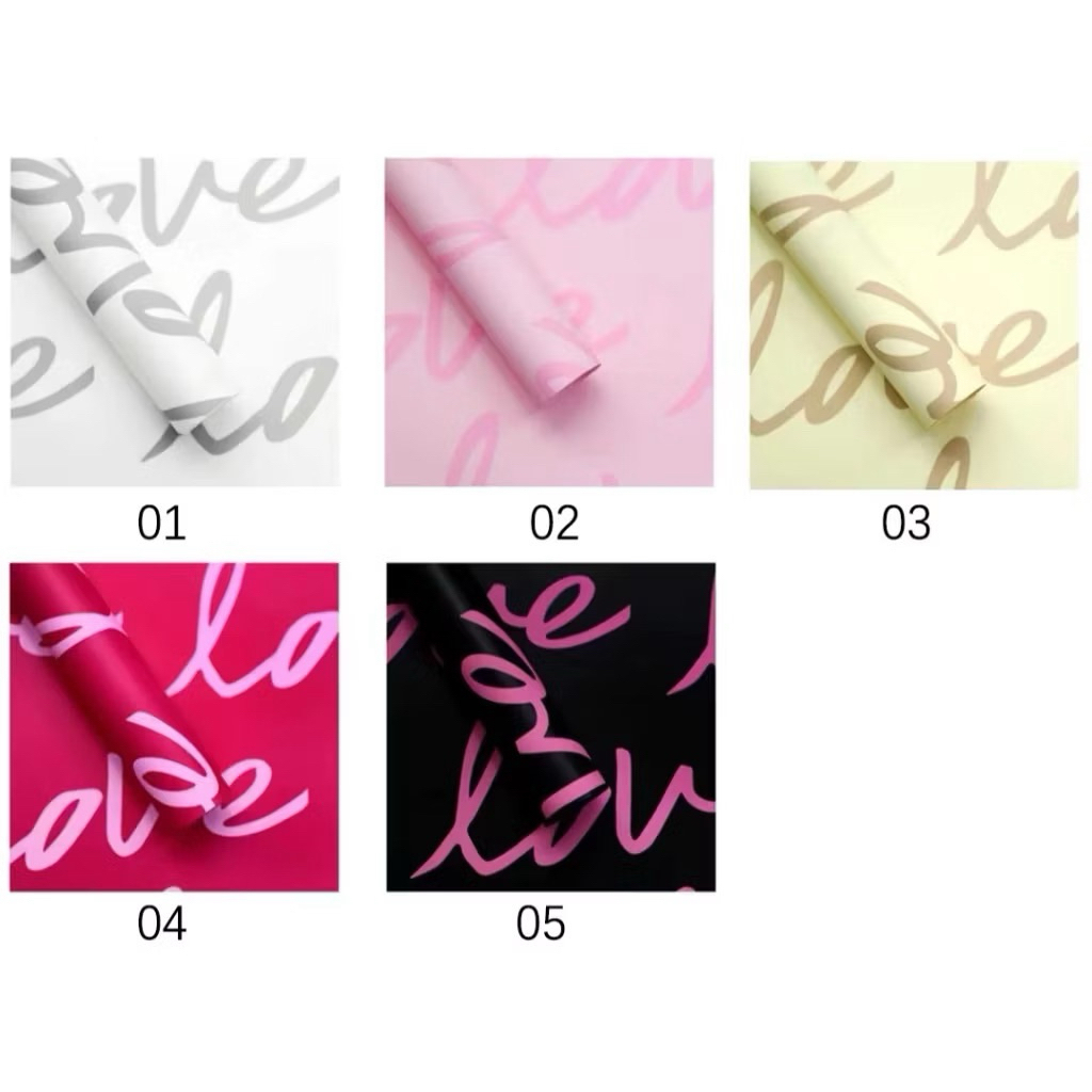 

[1 Pack] KERTAS FLOWER WRAPPING CELLOPHANE ECER KERTAS BUKET BUNGA HAND BOUQUET Love Doff