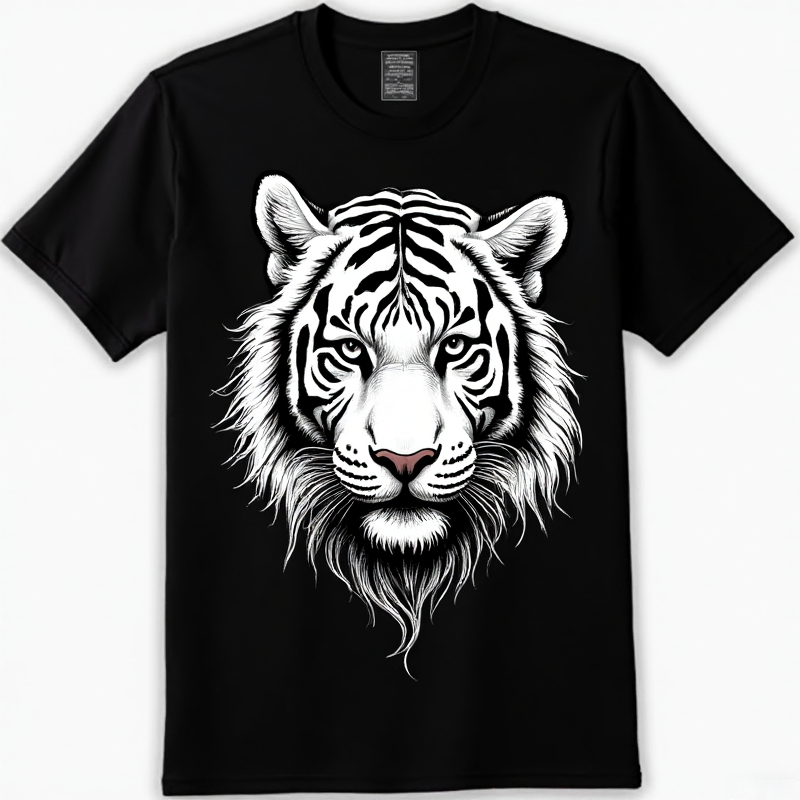 Kaos Distro Pria Harimau Putih Vintage Keren Grafis Atasan Kasual