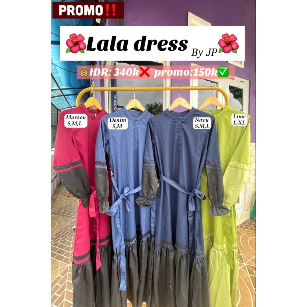 PROMO GAMIS WANITA TERBARU LALA DRESS BY JOURNEY BAHAN TOYOBO PREMIUM