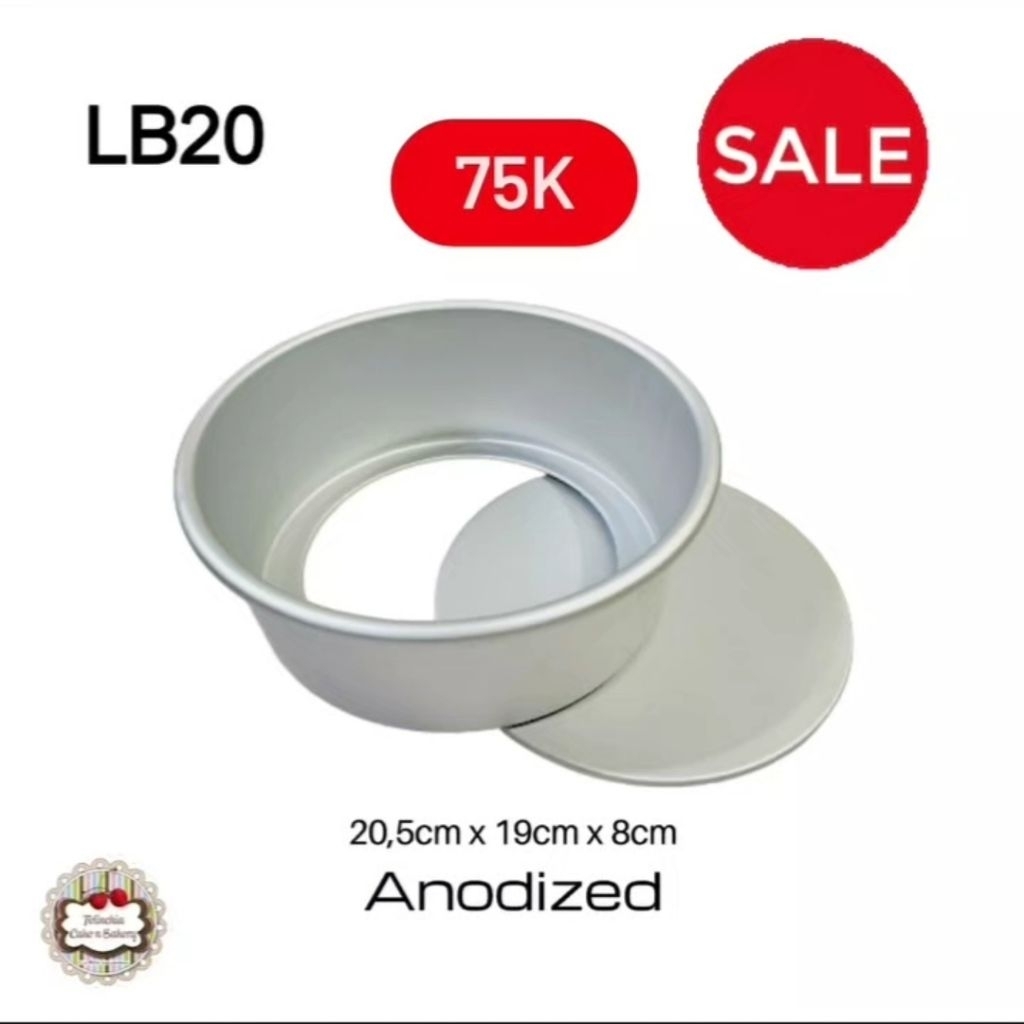 LOYANG CETAKAN KUE BULAT 20CM PRESS TANPA SAMBUNGAN BONGKAR PASANG IMPORT TEBAL BOLU JADUL SPONGE CA