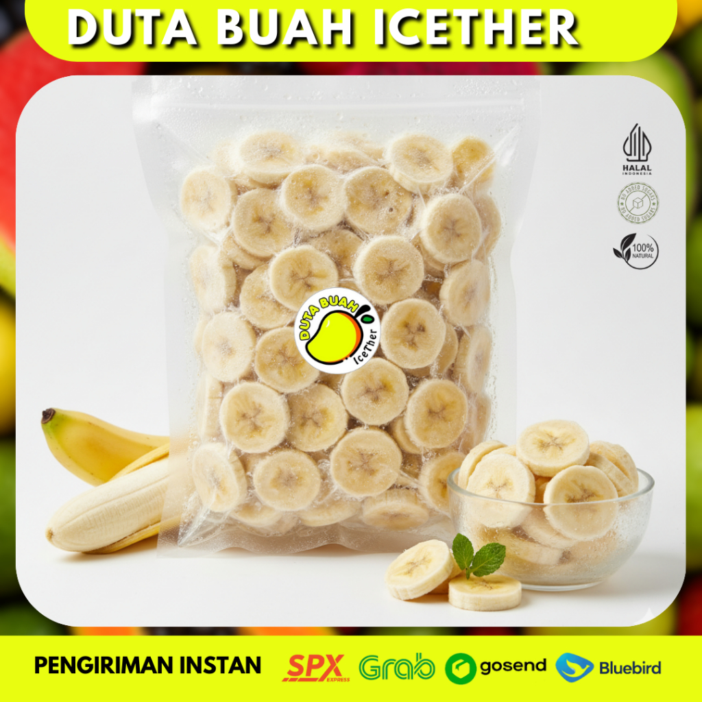 

Pisang Cavendish Frozen Buah Beku Siap Konsumsi untuk Smoothie atau Topping | Bandung | Duta Buah Icether