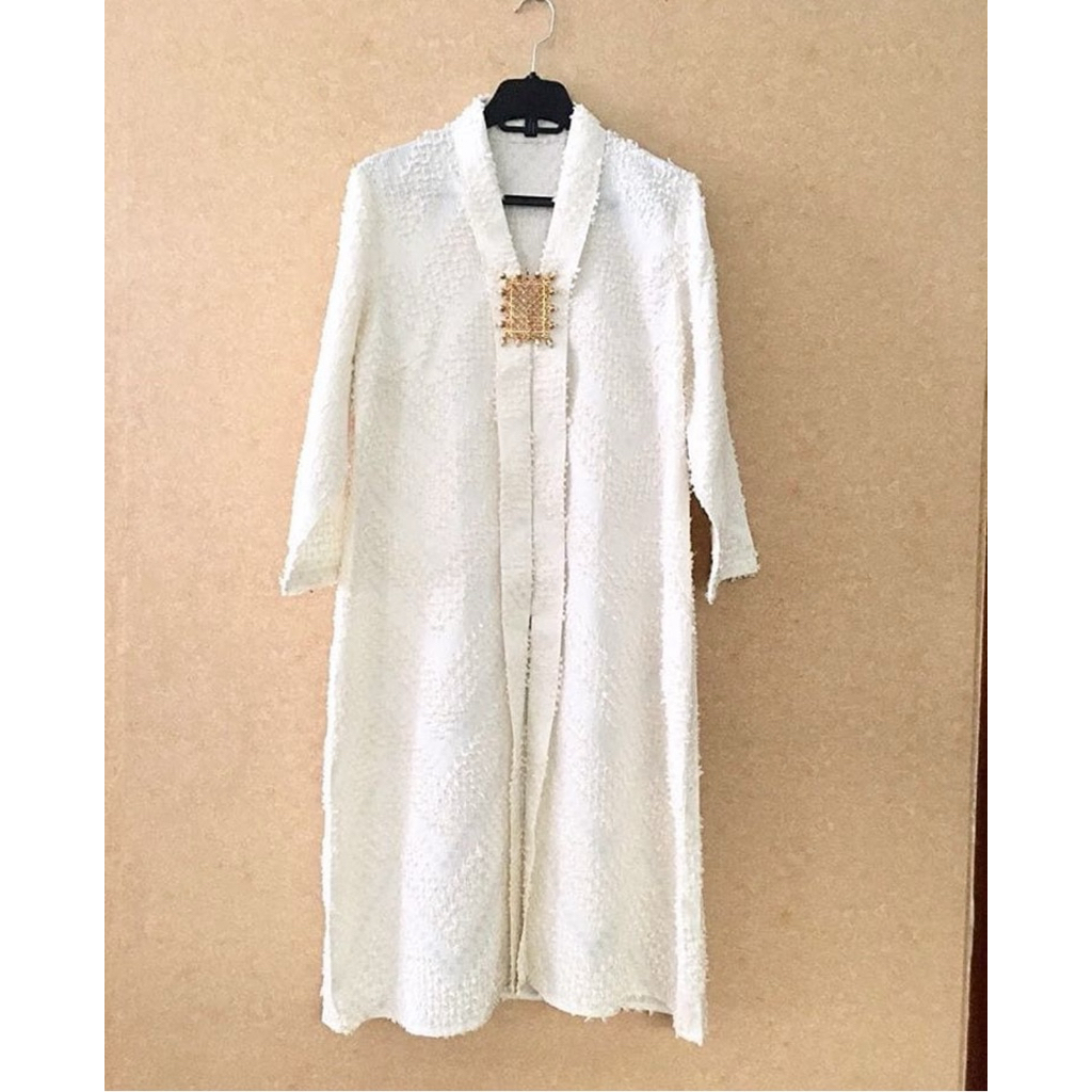 TUNIK KEBAYA MODERN WHITE KATUN TERBARU||PUTIH BERSIH