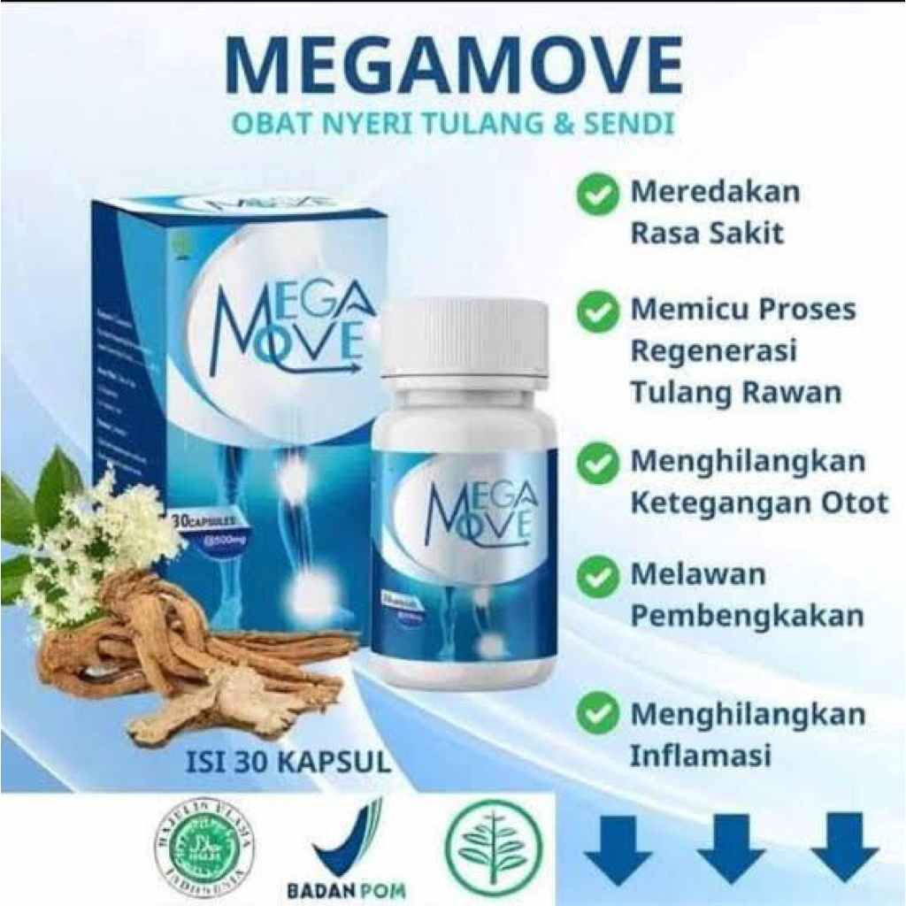Megamove Asli Original Obat Nyeri Sendi Ampuh Isi 30 Kapsul