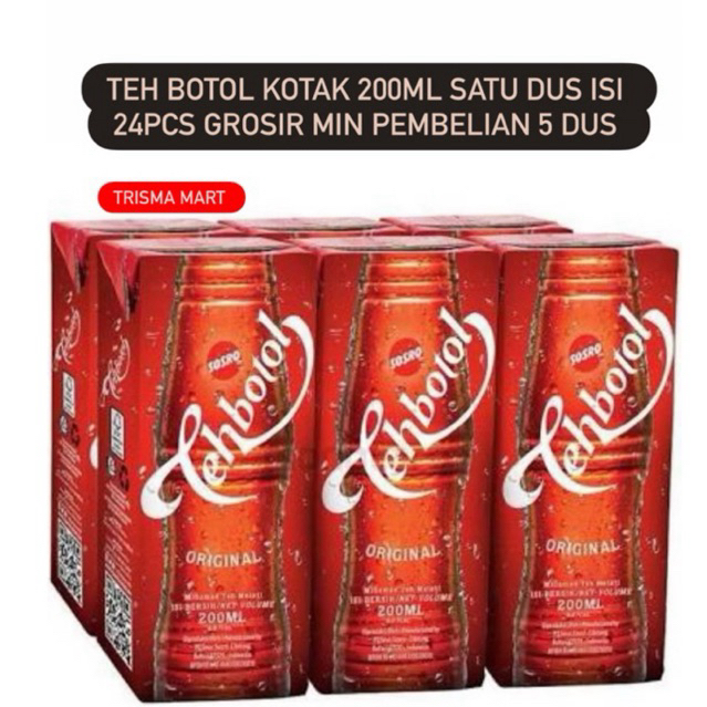 

Teh botol kotak kemasan 200ml isi 24pcs grosir minimal pembelian 5 dus