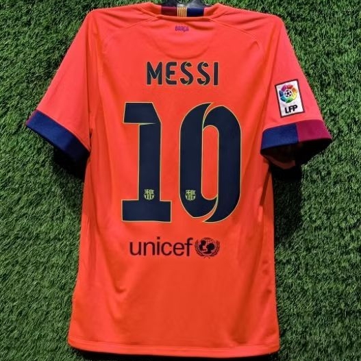 Jersey Barcelona Original 2014-2015 Away Small Messi 10 Treble Winners