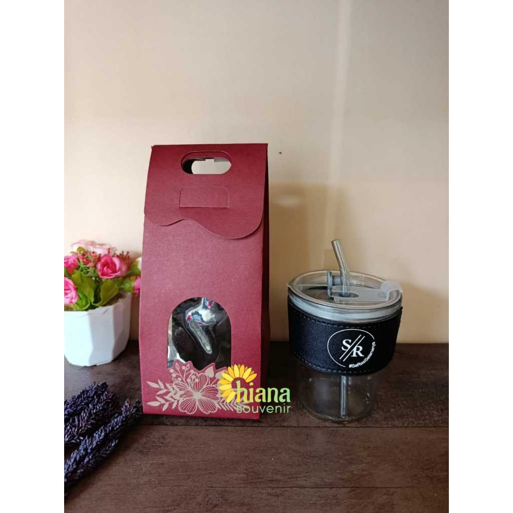 Tumbler Gelas Gorgeous Gorgous Sedotan Kaca Cetak Custom Desain Sablon