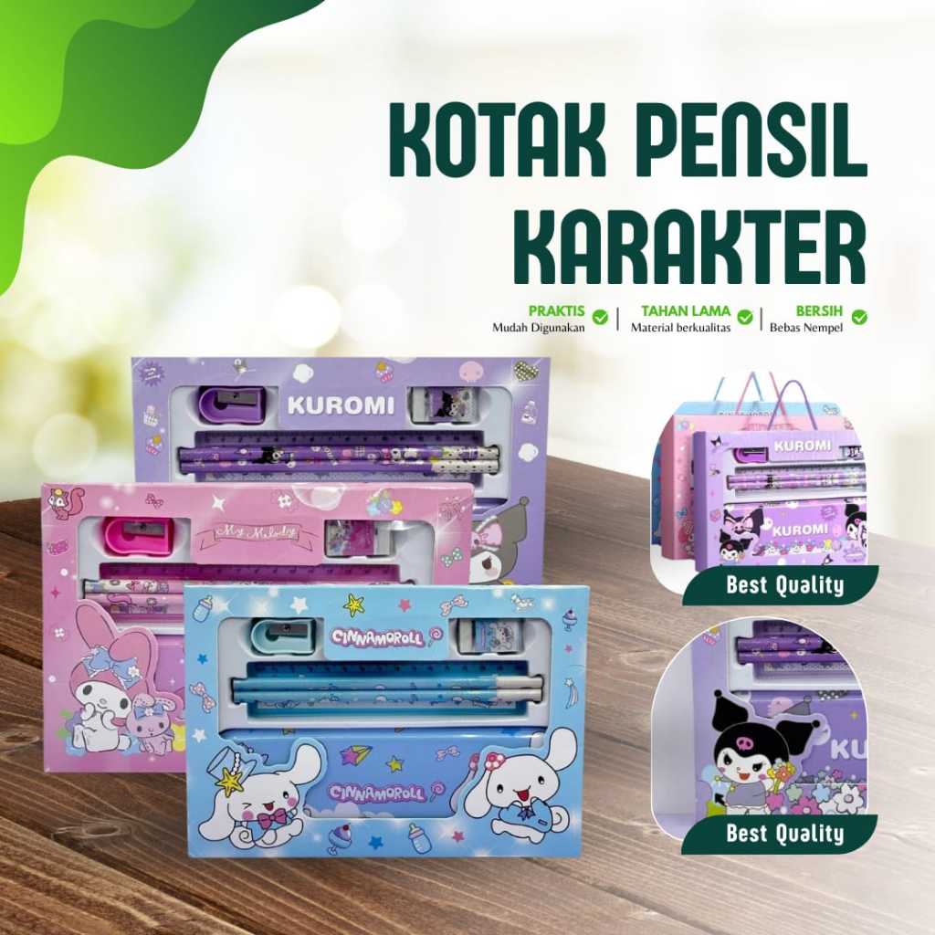 

TOP100 - 1 Set Alat Tulis Anak Motif Karakter Lucu Serbaguna Tempat Pensil Aesthetic