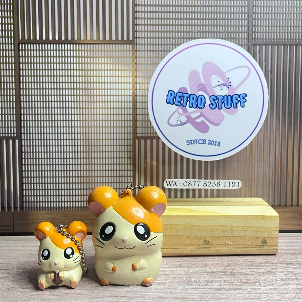 Figure Set Vintage Keychain Mini Hamtaro Ori Japan
