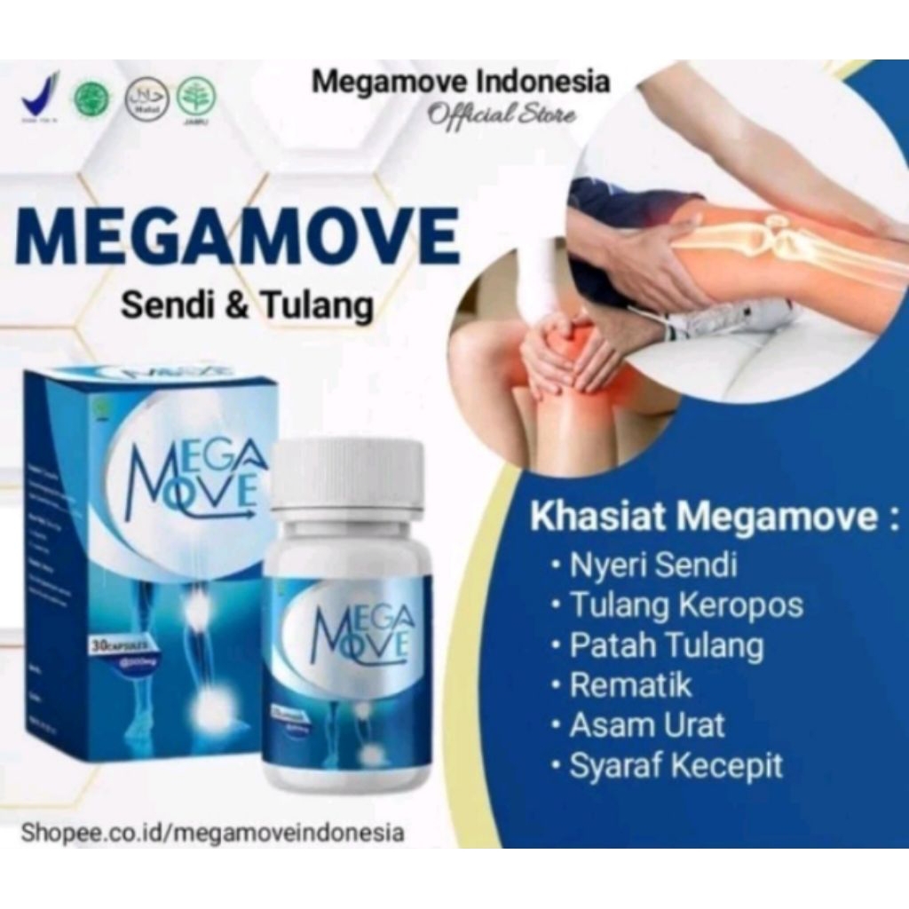 MEGAMOVE ORIGINAL KAPSUL HERBAL Obat Sendi Tulang Syaraf Nyeri Sendi Persendian Otot Pereda Nyeri Se
