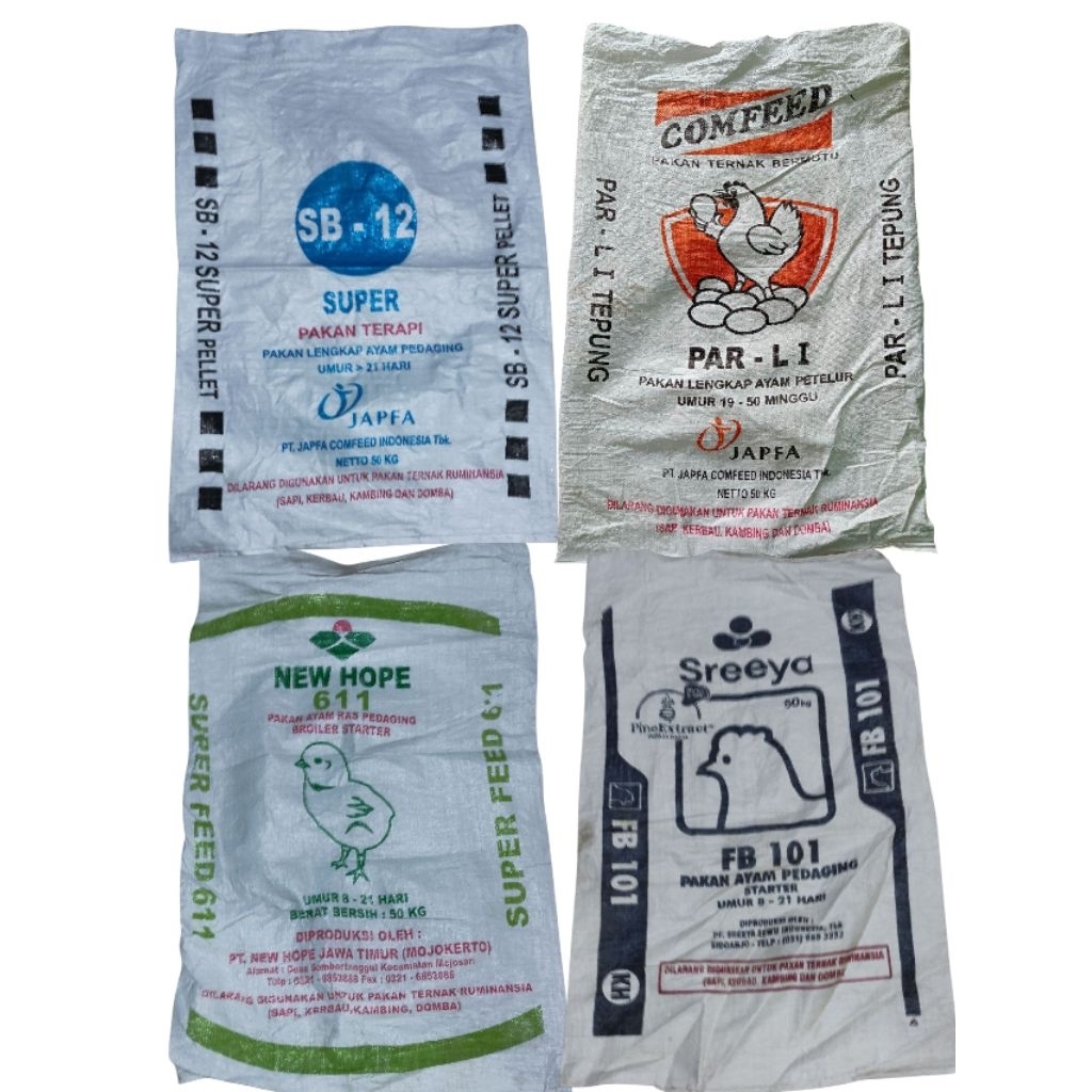 sak/karung bekas pakan ayam/ternak 50kg