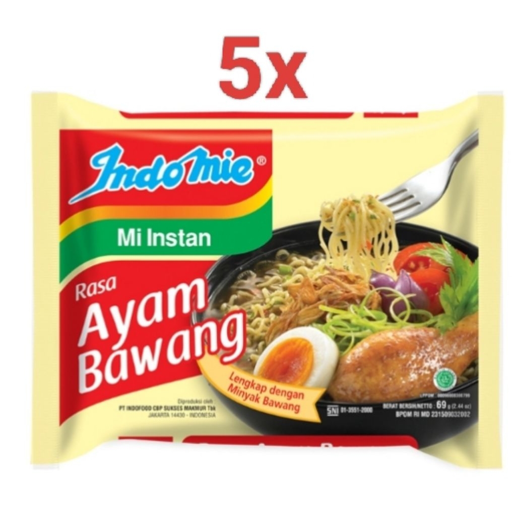 

BILQIS15** mie instan indomie rasa ayam bawang 5x69g harga grosir