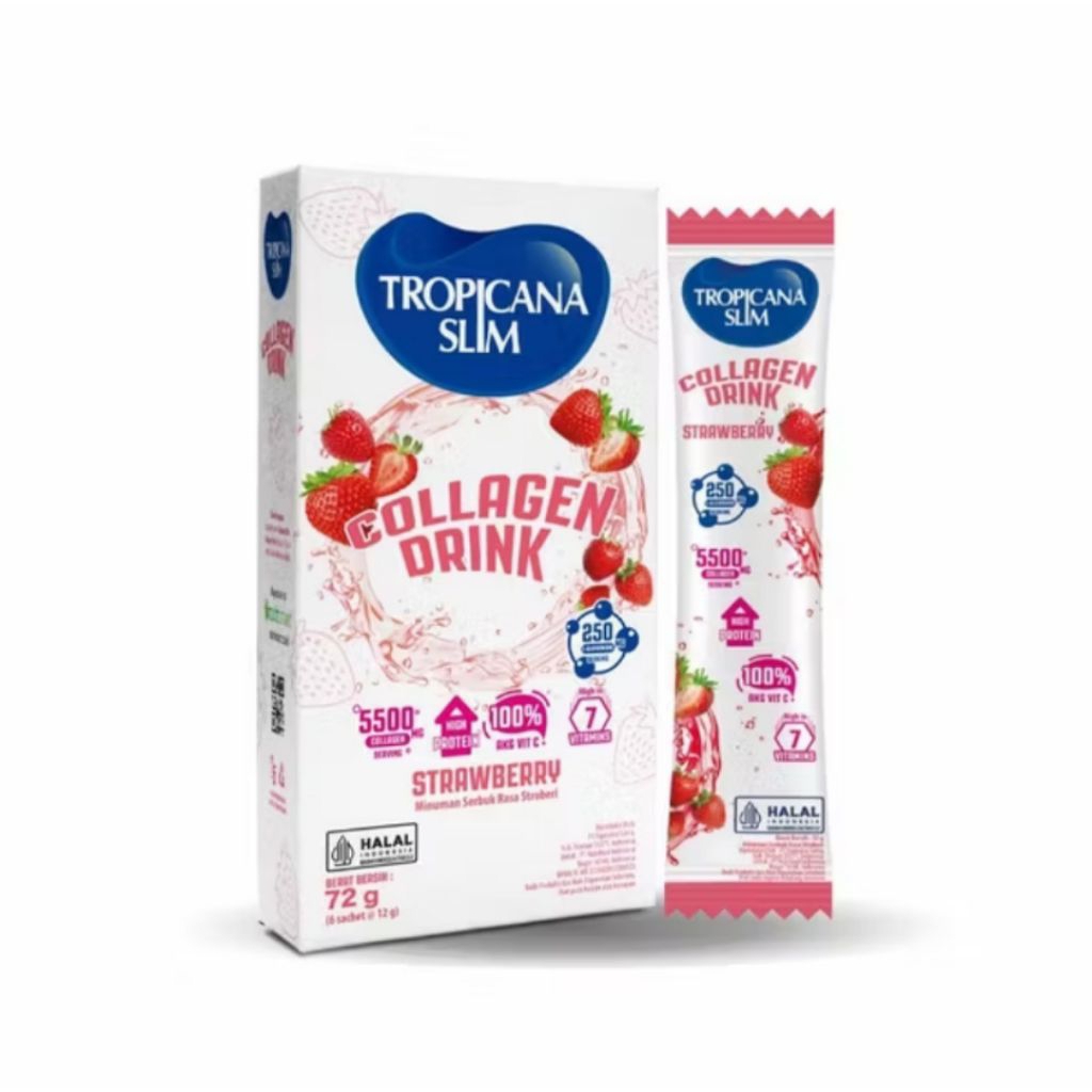 

Tropicana Slim Collagen Drink Strawberry Stick (6 Sachet) - Minuman Kolagen Bebas Gula