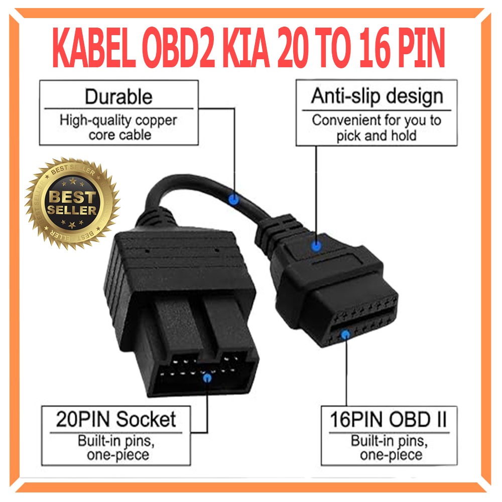 KIA 20 Pin to 16 Pin Kabel OBD2 OBD II Diagnostic Adapter Converter Connector OBD 2 Cable Scanner