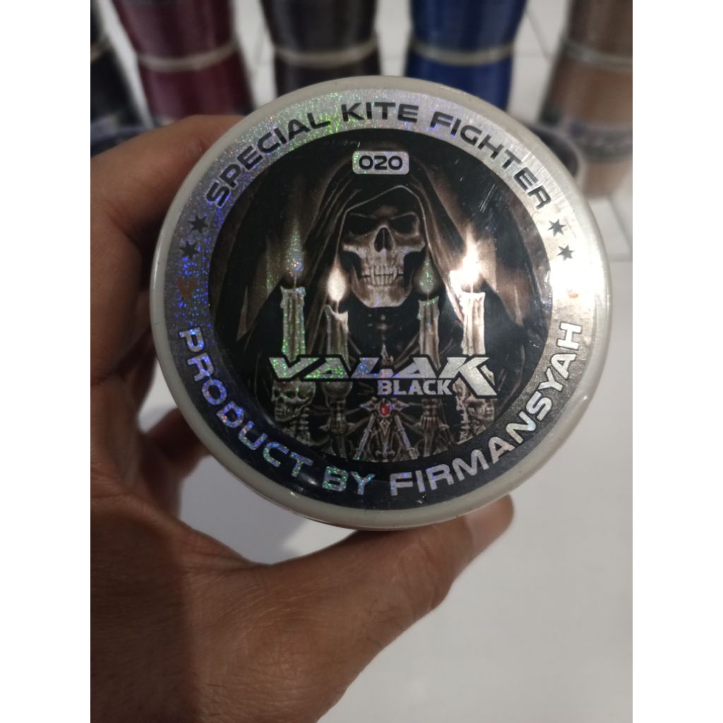 Gelasan VALAK "BLACK CARBON", BY FIRMANSYAH, molor, N66 bobin hijau, size 0.20, klos 6000 yard
