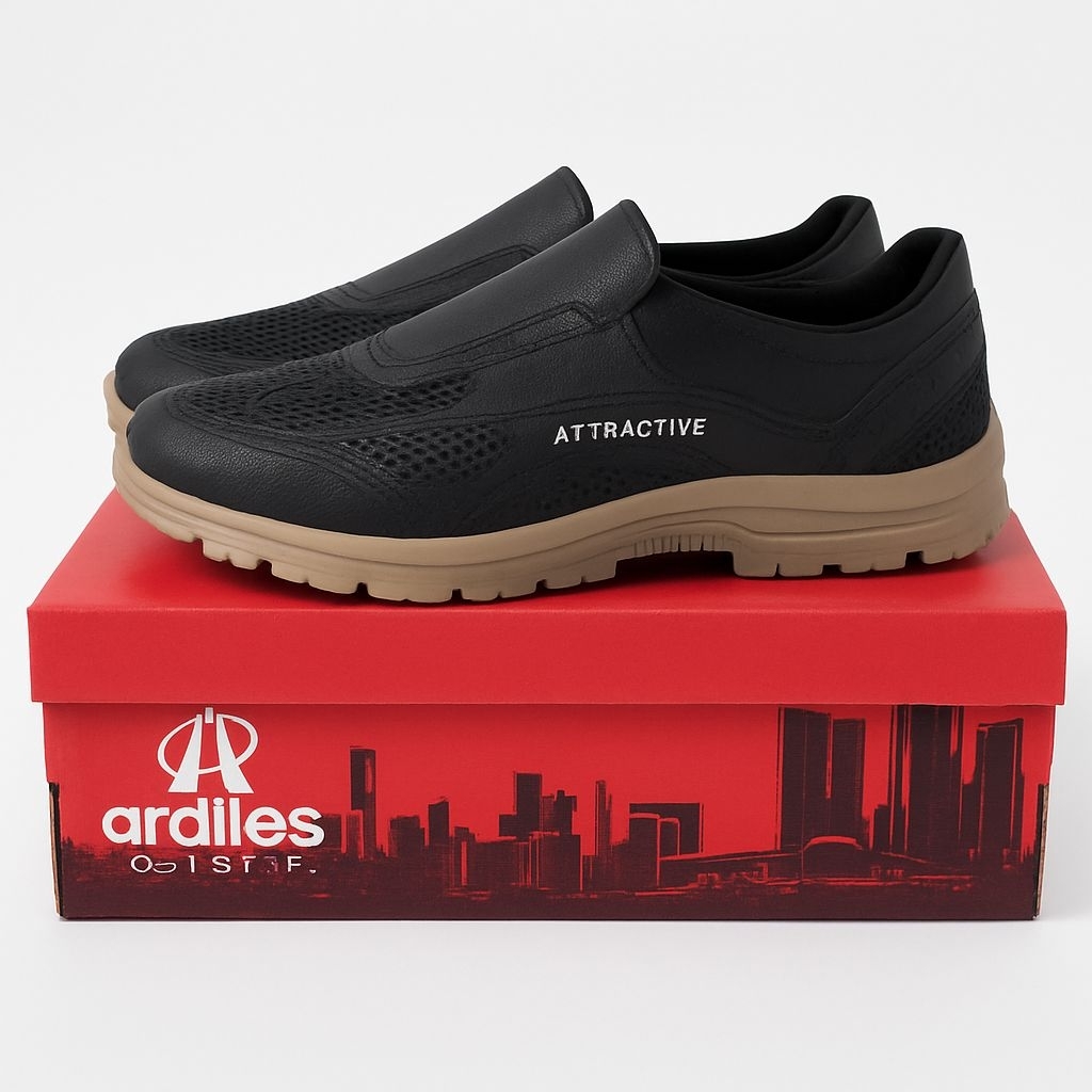 Sepatu karet pria casual sepatu kerja hitam sepatu karet anti air sepatu gojek
