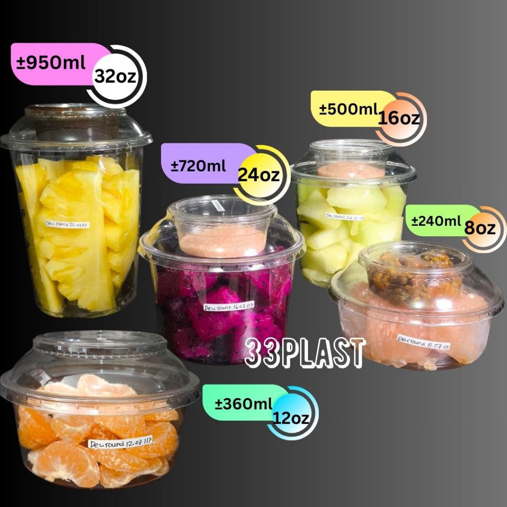 Cup Inner Rujak Buah potong 8oz - 32oz (10pcs)