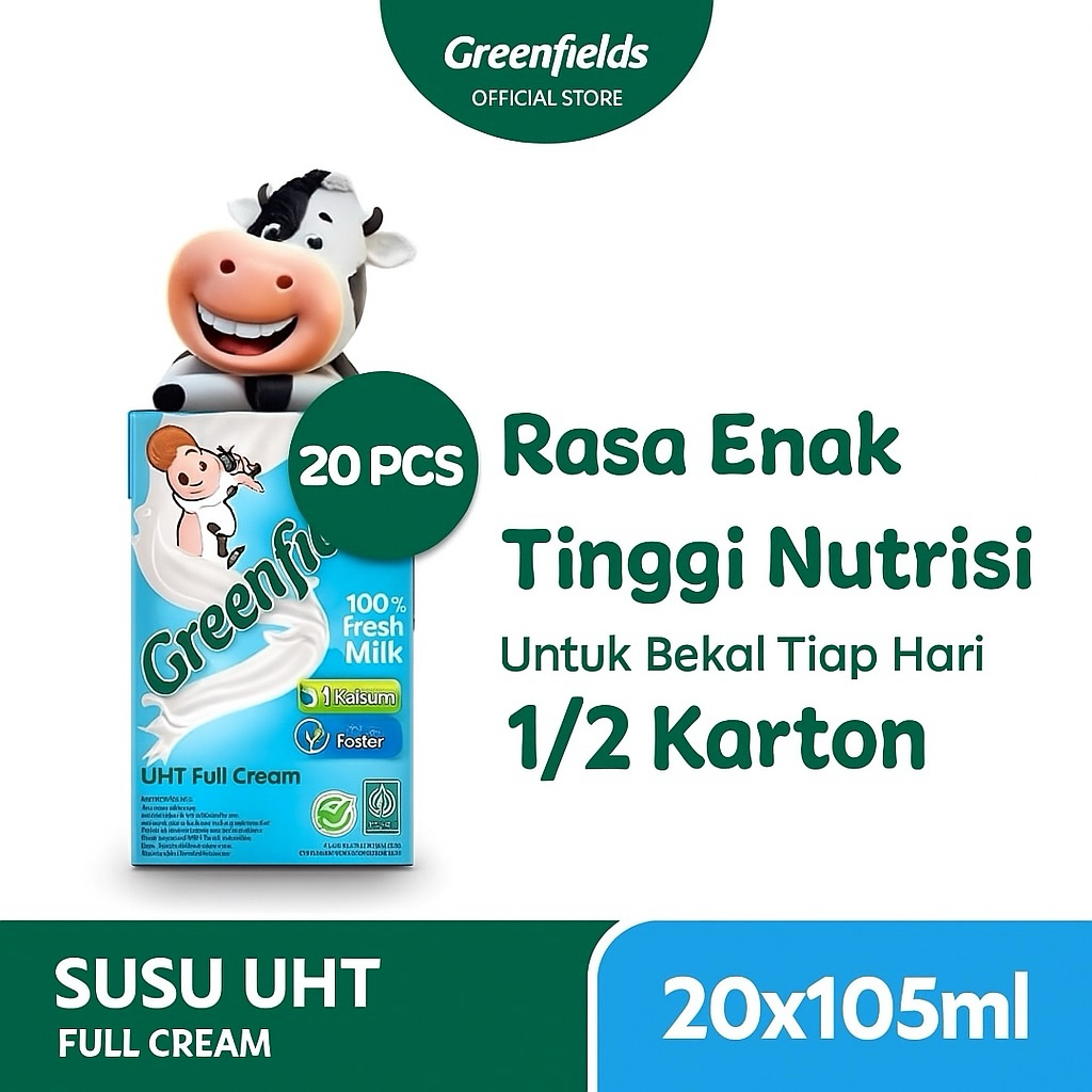 

SUSU GREENFIELDS UHT FULL CREAM 105 ML x 20 PCS / SUSU GREENFIELDS UHT FULL CREAM (20 PCS)